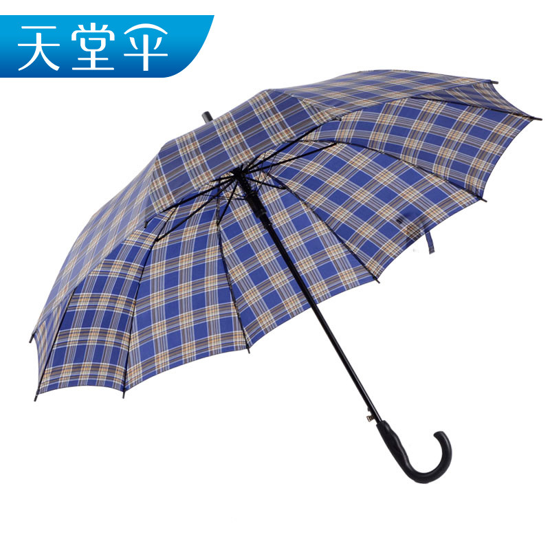 天堂伞长柄伞雨伞直杆伞加大防风商务格子伞双人大伞自动晴雨伞_虎窝淘