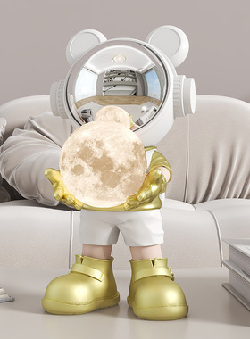 创意太空人宇航员台灯儿童房间床头灯摆件男孩卧室月球灯小夜灯