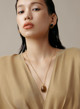 Fellala/翡拉拉「秋叶」轻奢宝石项链女款锁骨链官方首饰
