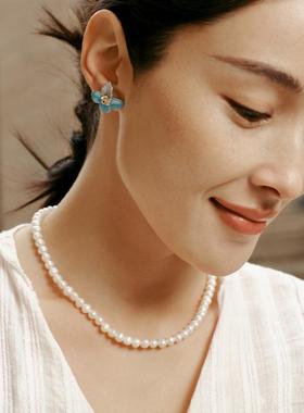 Fellala/翡拉拉「绽放2.0」时尚淡水珍珠项链精致颈链