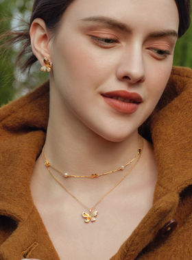 「新品」Fellala/翡拉拉「蝴蝶」925银项链高级感首饰官方女配饰