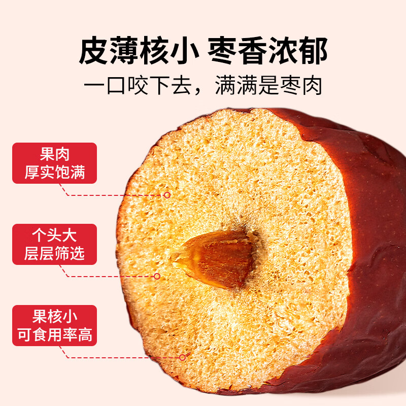 方家铺子四星新疆灰枣特产吊干红枣可泡水250g/袋中华老字号