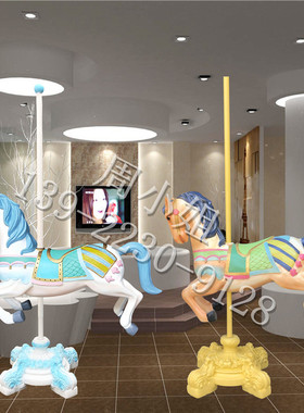 玻璃钢旋转木马雕塑婚纱摄影道具