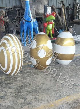 玻璃钢商场复活节美陈雕塑彩蛋