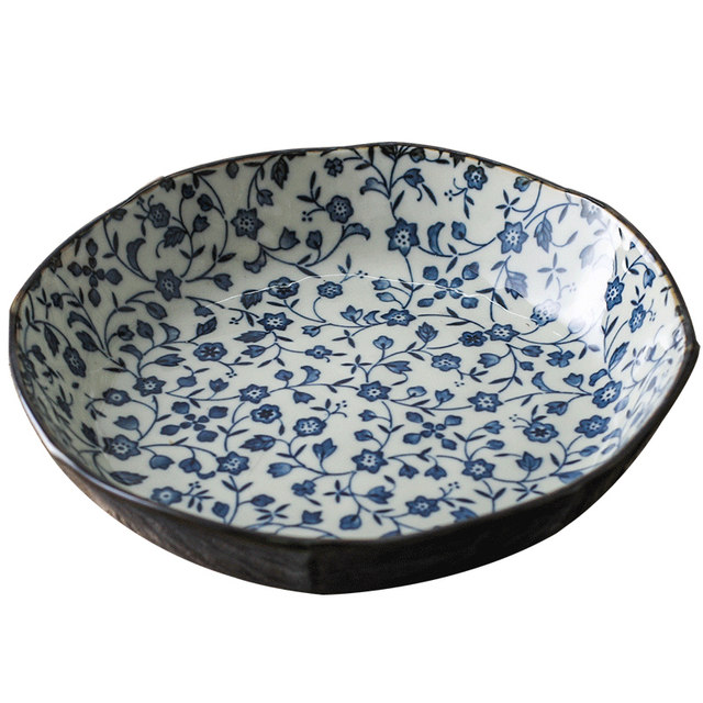 Aiyueju imported ceramic exquisite light luxury blue and white plate