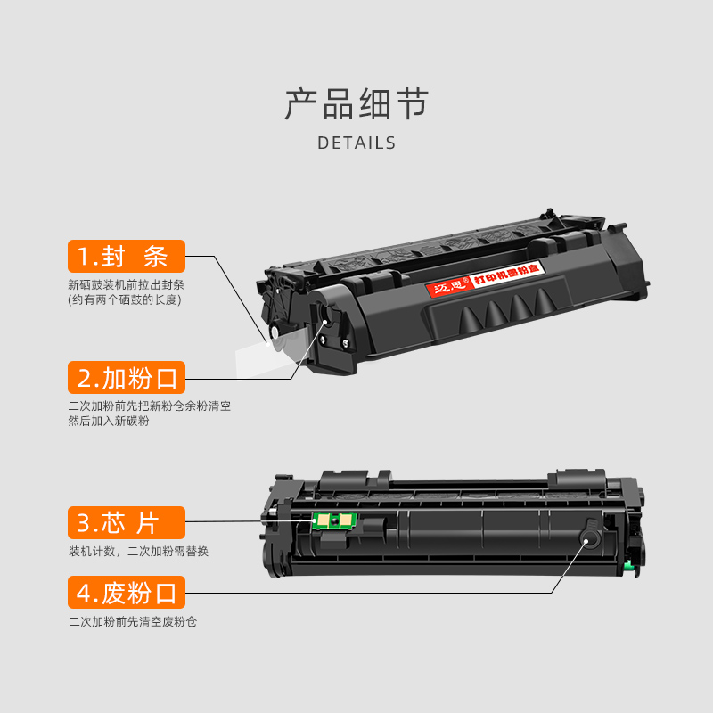 迈思CRG308硒鼓适用佳能CRG315粉盒LBP3300墨盒LBP3310激光打印机LBP3360 LBP3370晒鼓 - 图2