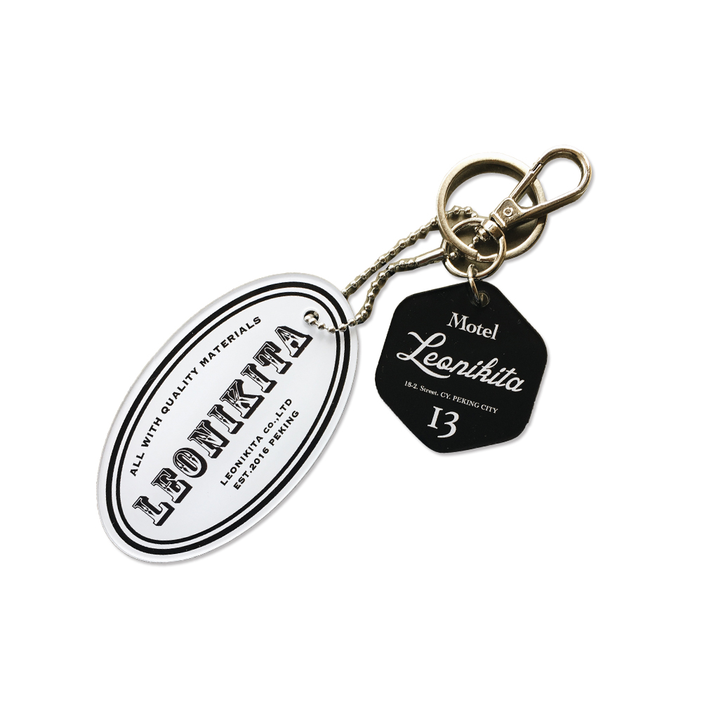 LEONIKITA 亚克力美式复古旅店钥匙牌包包挂饰motel keychain - 图3