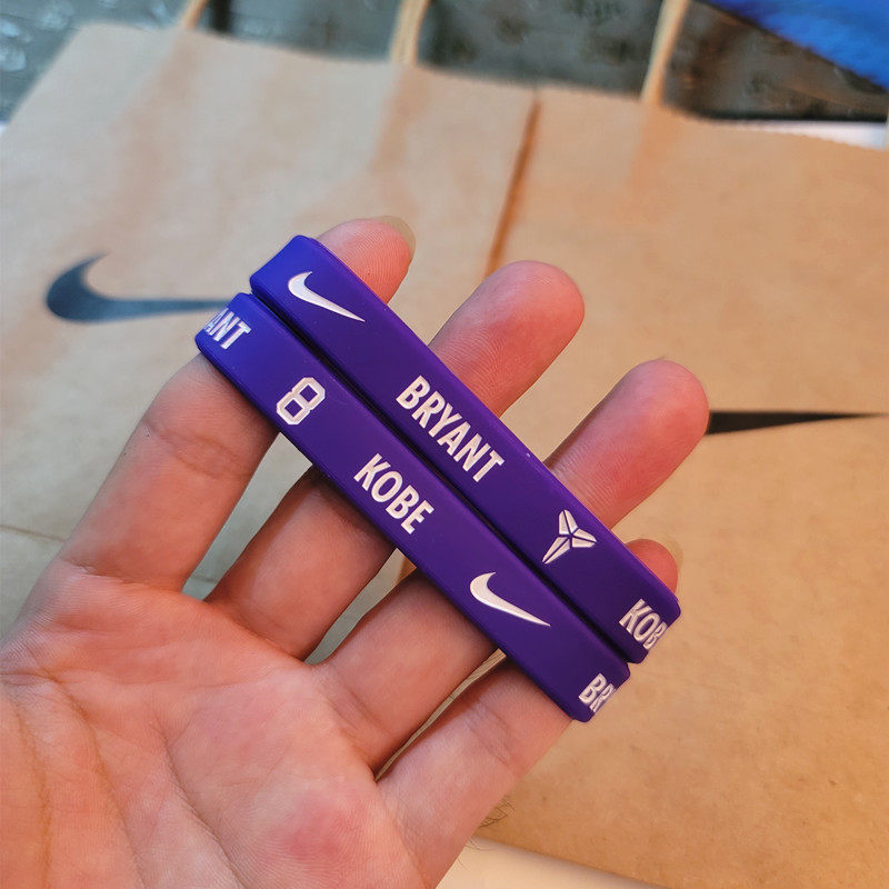 nba球星湖人队8号科比黑曼巴篮球运动硅胶手环腕带手链潮男女学生