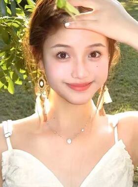 波西米亚风长款流苏耳环女高级感度假风羽毛耳钉民族风复古耳饰品