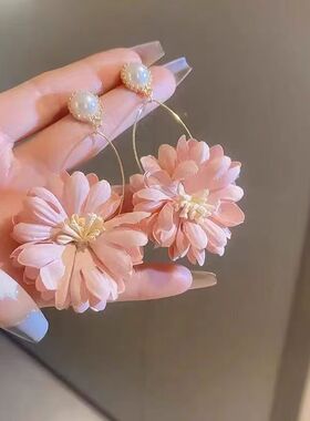 夏季小清新甜美花朵耳环