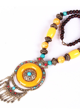 时尚百搭波西米亚吊坠宝石民族风