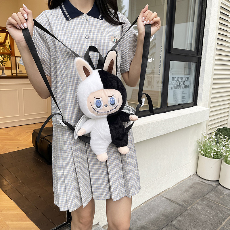 拉布布小书包儿童上学卡通可爱毛绒玩偶背包labubu公仔出行双肩包,淘宝优惠券,粉丝福利购,淘宝优惠卷