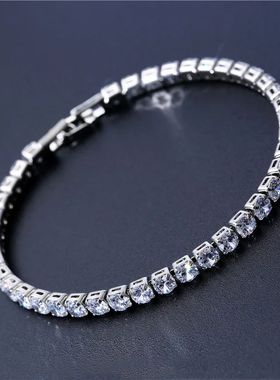 Luxury Hiphop Iced Out  4mm Cubic Zirconia Crystal Tennis