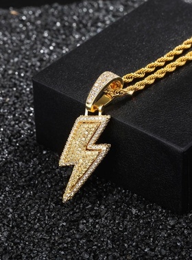Charm Crystal Necklace Shine Full Zircon Lightning Necklace
