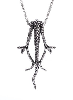 Niche Fashion Three-Headed Snake Pendant Men's Necklace