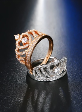 2022 New Fashion Crown Shape Rhinestone Crystal Rings for