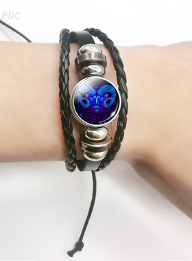 12 Zodiac Signs Constellation Charm Bracelet Men Women