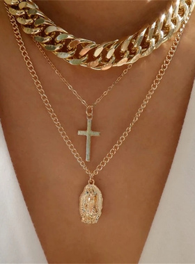 Bls-miracle Fashion Gold Color Heart-Shaped Necklace For