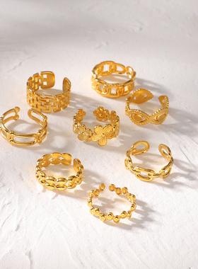 Cheap Stainless Steel Jewelry Rings Set For Women 18k Gold