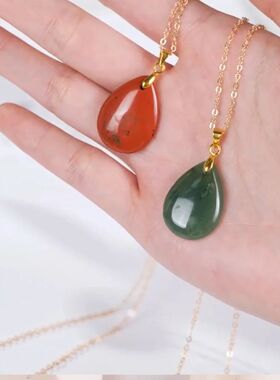 New Fashion Natural Stone Crystal Pendant Teardrop Simple