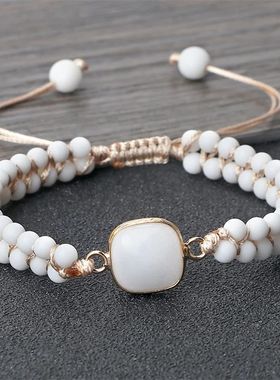 High Quality Stone Wrap Bracelets Women 4mm White Porcelain