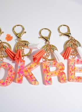 Fashion Soft Clay Stuffed Resin Letter Keychain Women Bag