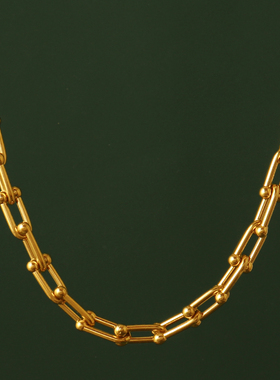 316L Stainless Steel Necklace Gold Color Thick Clavicle