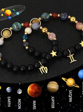 Natural Stone Solar System Eight Planets 12 Zodiac Signs