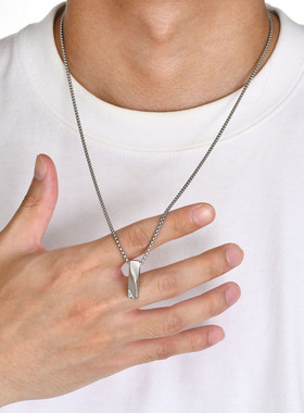 Vnox Small Mobius Bar Necklaces for Men Women, Unisex Black