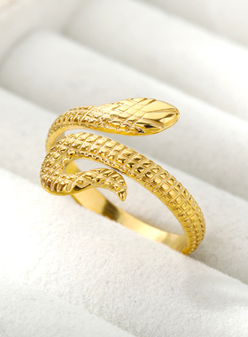Stainless Steel Snake Rings For Women Men Gold Color Open