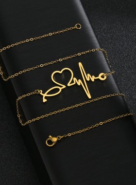 Heartbeat Necklace Women Love Heart Necklaces & Pendants