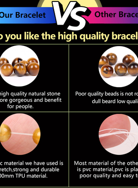 Natural Colourful Tiger Eye Stone Beads Bracelet Spacer