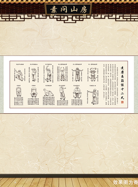 达摩易筋经八段锦五禽戏情志字画