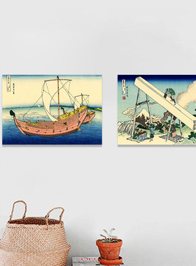 浮世绘料理店包厢日式风无框画