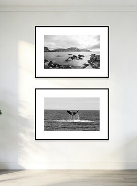 办公室小众艺术走廊装饰画黑白画