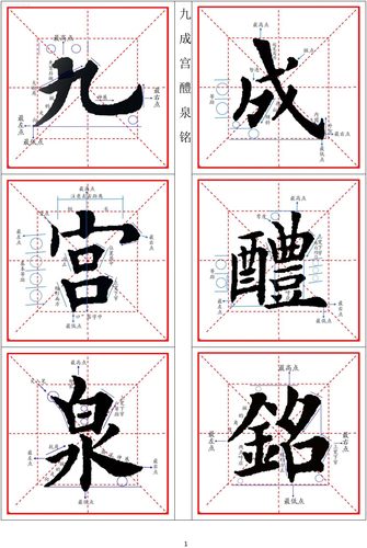 毛笔书法教材培训机构电子版练字帖欧楷欧体入门九成宫醴泉铭全文 - 图1