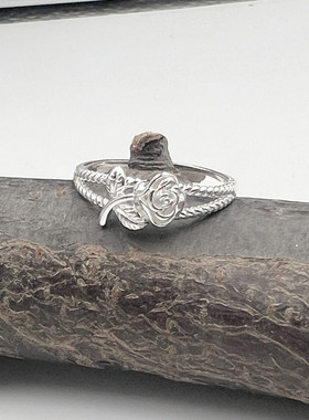 谢家银匠女99纯银玫瑰花