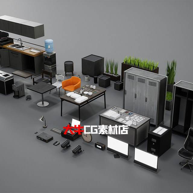 UE5 unreal design material Realistic office supermarket shelf decoration props shelf food 3D model