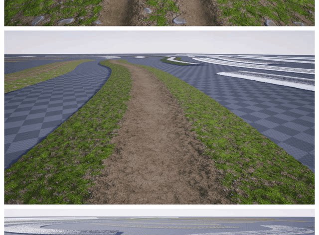 Ue5 unreal 5 realistic dirt road path muddy snow road car traces pavement road material texture material