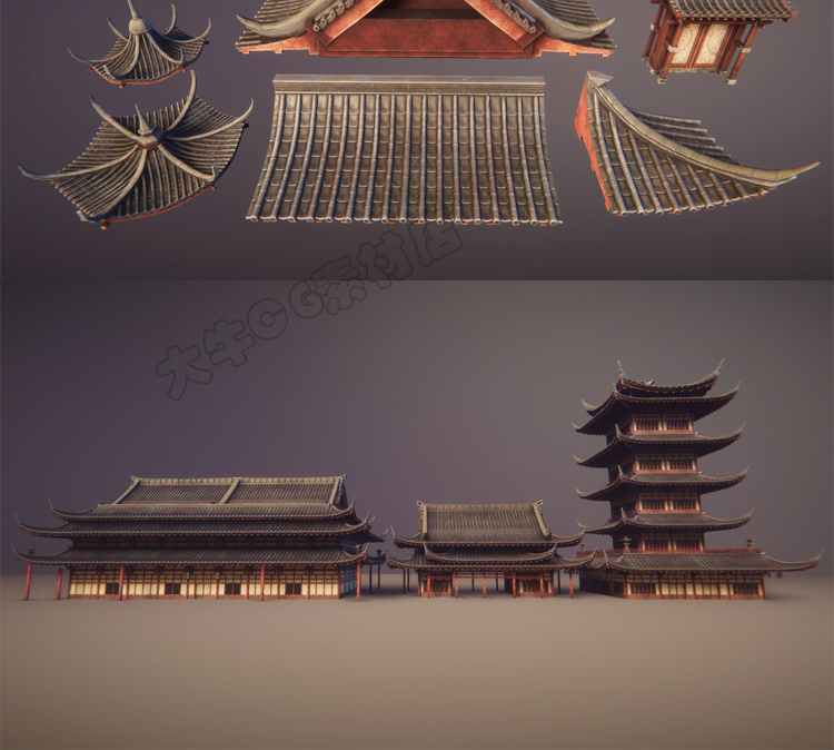 UE5虚幻4日式古建筑中国风园林阁楼宝塔场景Asian architecture-图1