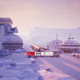 UE4 unreal UE5 scene sci-fi ice and snow base snow fortress construction workstation snowy atmosphere scene