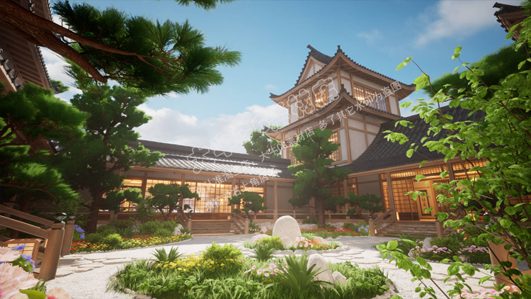 UE4虚幻5 国风 东方古代建筑日式寺庙树林森林 荷花环境场景 - 图2