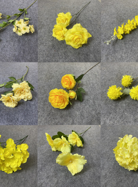 仿真花黄色系列玫瑰花百合花