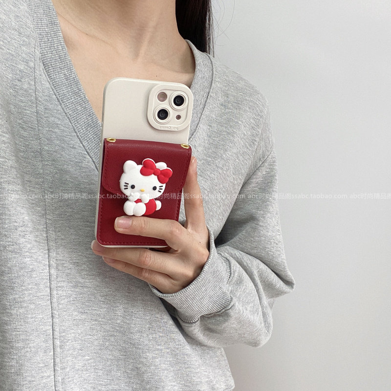 日韩卡通kt猫零钱卡包适用oppofindx9pro手机壳reno14/13新款findx8s带挂绳findx7男女a5防摔reno11软保护套 - 图3