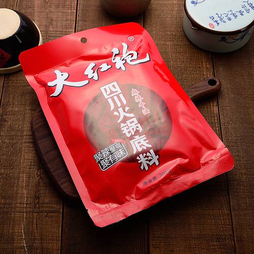 大红袍四川火锅底料300g*1袋麻辣牛油火锅底料毛血旺麻辣烫烧牛肉 - 图1