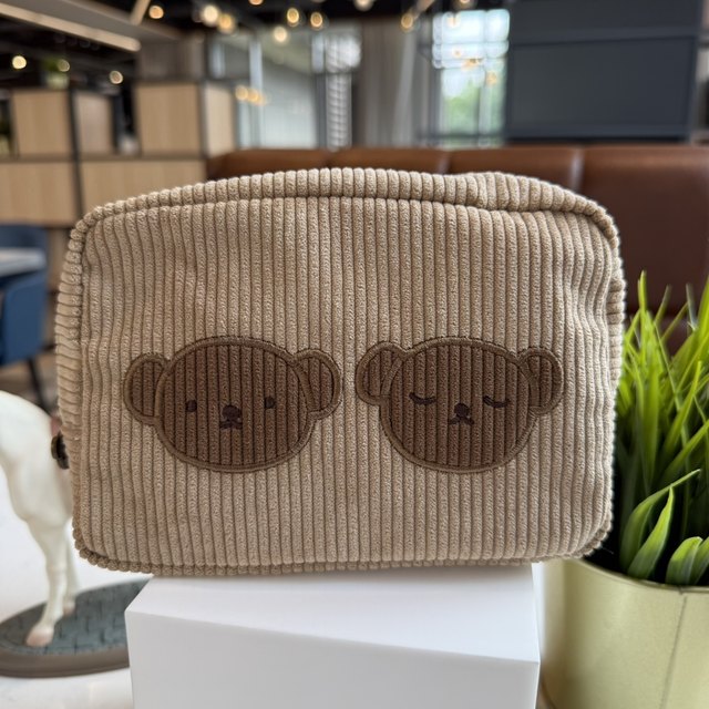 Export Japanese bag Ris Bear Three Rabbit Cartoon Corduroy Makeup Bag Decorative Storage Bag