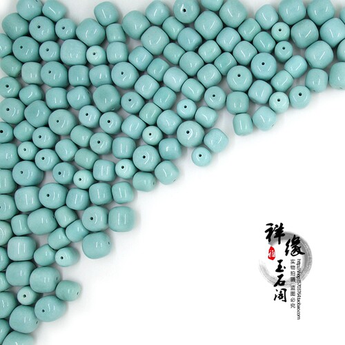 天然绿松石老型形鼓珠算盘珠圆散珠腰隔珠金刚星月菩提手串链配饰 - 图2