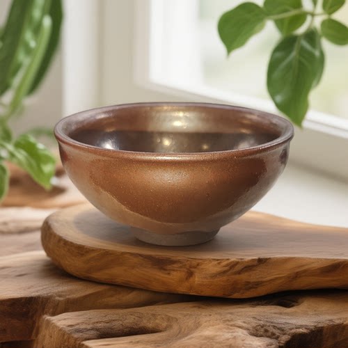 手工铁胎〖锈红束口主人杯〗建窑建盏 - 图0