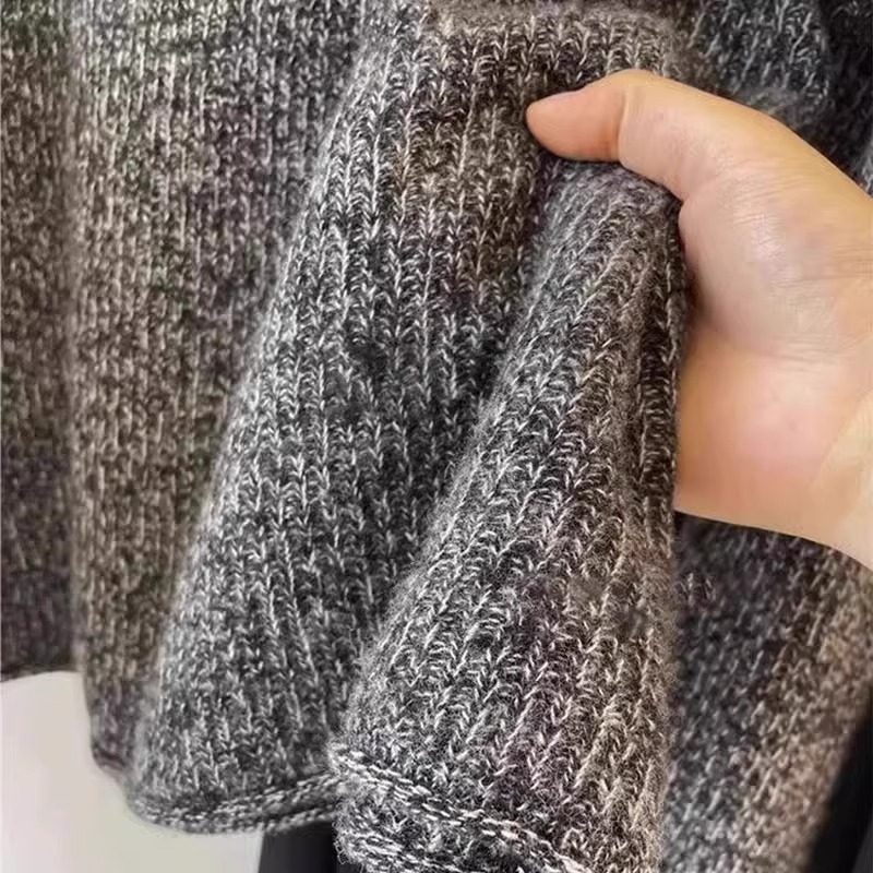 花灰色早秋薄款套头毛衣下摆卷边宽松短款内搭圆领针织长袖T恤女,淘宝优惠券,粉丝福利购,淘宝优惠卷