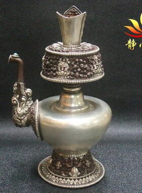 紫铜手工雕花本巴壶净水壶藏式